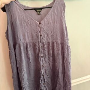 Purple Ruffled Sleeveless Mini Dress